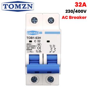 Tomzn 2P AC MCB Circuit breaker C type 32A,63A