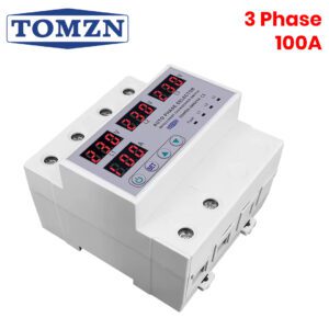 TOMZN 100A 3 Phase Din Rail Phase Selector with Voltage & Current Protection Relay TOVPD3-100VAYA