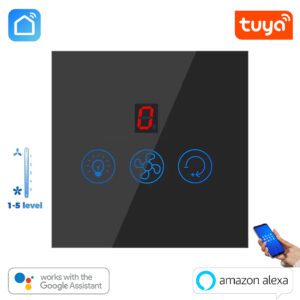 Tuya Smart WiFi Fan + Light Wall Touch Switch