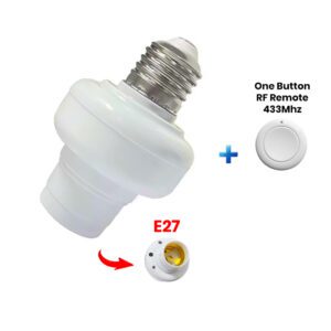 RF Light Bulb Holder E27 with One Button RF Remote