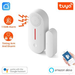 Tuya WiFi Door Window Sensor with buzzer Door Opening Detector Sound Alarm